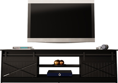 Komodë TV Cama Meble GRANERO, PAL MDF, 35x56.7x200cm, e zezë