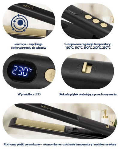 Pjastrues flokësh MPR 25, pllaka qeramike, ekran LED, i zi