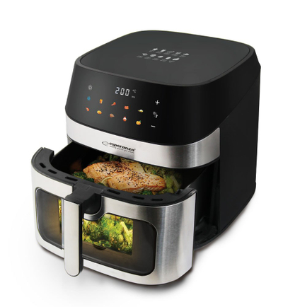 Fritezë ajri Esperanza EKA005, 8L, 1600W, inox e zezë