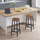 Karrige e lartë baro Rustik, strukturë metalike, sedilje dru, me këmbë të zeza
