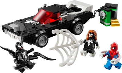 Set ndërtimi Lego Marvel 76309, Spider Man vs Venom Muscle Car, 3 mini figura, shumëngjyrësh