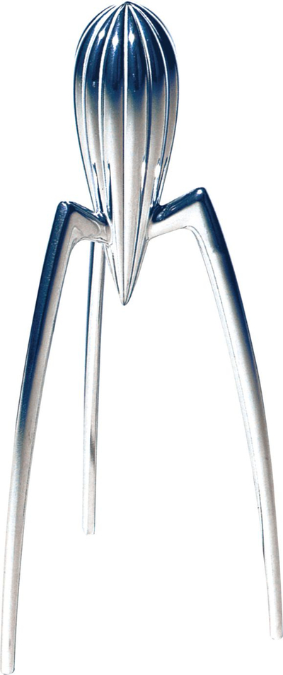 Shtrydhëse agrumesh Alessi Juicy Salif, alumin i lustruar, dizajn Philippe Starck, ngjyrë argjendi