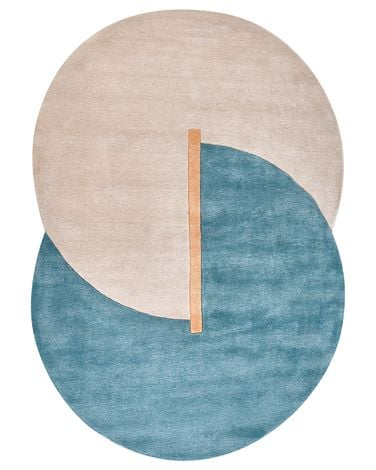 Qilim Beliani KANRACH, 200x200 cm, viskozë dhe lesh, blu navy