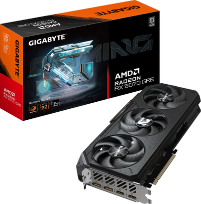 Kartë grafike Gigabyte Radeon RX 9070 GRE Gaming OC, 12GB GDDR6, RGB, e zezë