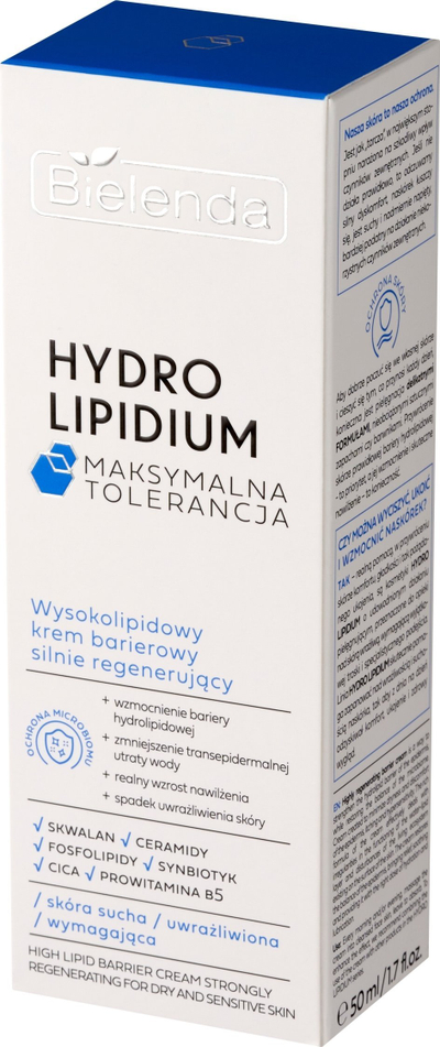 Krem fytyre Bielenda Hydro Lipidium Maximum Tolerance, rigjenerues, 50 ml