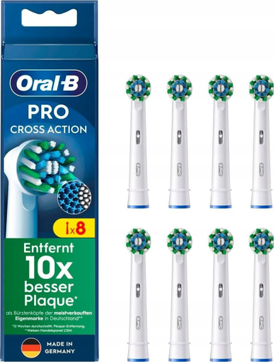 Koka zëvendësuese furçe Oral B Pro CrossAction, fijet X-shaped, të bardha