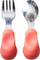 Set takëmesh për kalamaj Nanas Manners Stage 2, 1–3 vjeç, ergonomik, inox, rozë koral