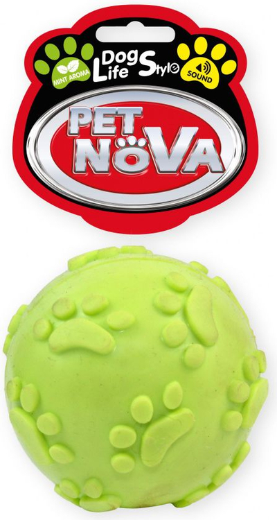 Играчка топка со звук за кучиња Пет Нова VAT009616, 6cm, жолта