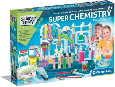 Set kimie për kalamaj Clementoni Super Chemistry, laborator eksperimental, 8+