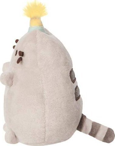 Lodër pelushi Pusheen Mascot, 14cm, me kapele ditëlindjeje, gri