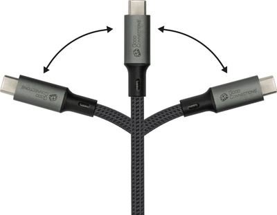 Кабел USB Alcasa 2402 T005A, USB4 Gen 2x2, 0.5m, USB C, графит