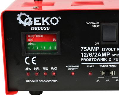 Полнач за автомобилски батерии GEKO, 120Ah, 6/12V, 75A