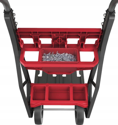 Karrocë transporti Milwaukee Packout 2 Caster Cart, 1200 mm, 180 kg, e zezë me të kuqe