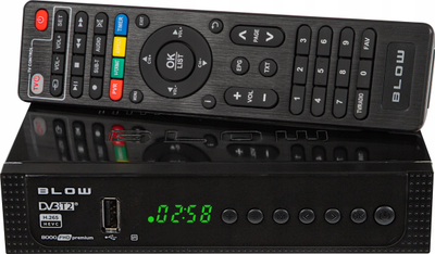 Decoder tokësor Blow 8000FHD Premium, DVB T2, Full HD 1080p, i zi