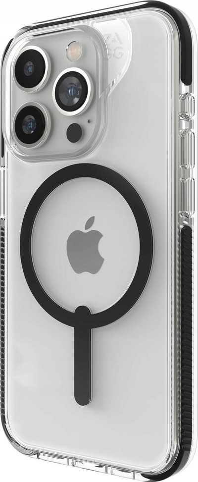Mbështjellës telefoni ZAGG Santa Cruz Snap, për iPhone 15 Pro, MagSafe, transparent me të zeza