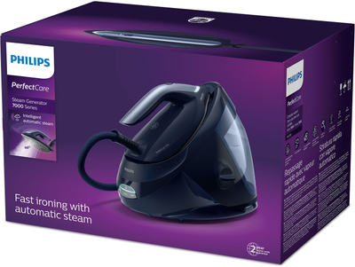 Stacion avulli Philips PerfectCare 7000 PSG7130/20, 1.8L, OptimalTEMP, blu e errët