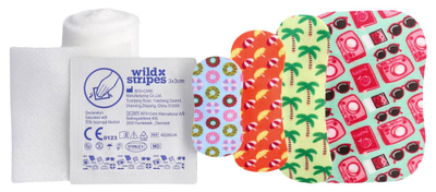 Set ndihme e parë Wild Stripes Travel Essentials, për udhëtim, shumëpjesësh, shumëngjyrësh