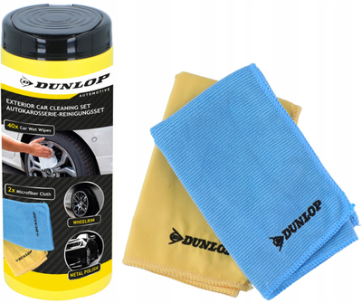 Set pecetash për pastrim makine Dunlop, 40 të lagura dhe 2 mikrofibër 35 x 35 cm