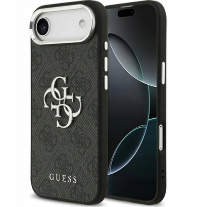 Kapak telefoni Guess Hardcase Big 4G Logo Classic, për iPhone 17 Air, lëkurë eco, i zi