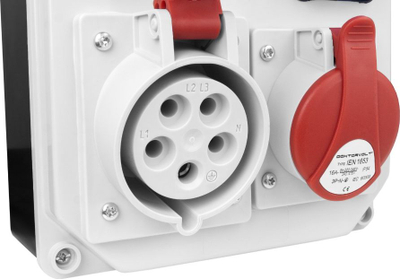 Kути за распределба за градежништво Doktorvolt HL FR 5330, 32A 16A, 2x230V, сива