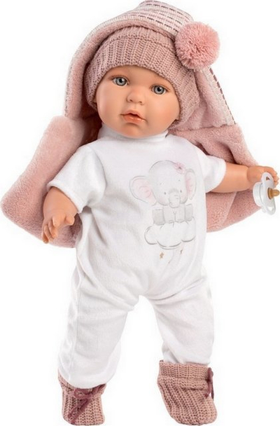 Kukull Llorens Juliet, trup i butë, 42 cm, rozë