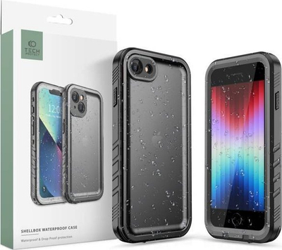 Kapak uji-rezistent Tech-Protect ShellBox IP68 për iPhone SE 2022 2020 8 7, mbrojtje 360°, i zi