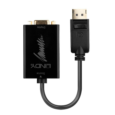 Adapter video Lindy 41006, DisplayPort në VGA, i zi