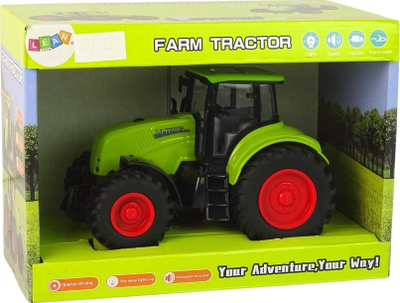Lodër traktor Leantoys Farm Tractor, me drita, me zëra, jeshil