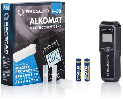 Alkooltest Breathalyzer BACscan F-30, profesional, sensor elektrokimik, ekran LCD, i zi