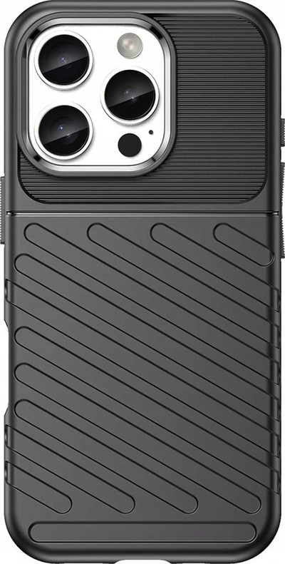 Mbulesë silikoni Thunder Case për iPhone 16 Pro, e zezë