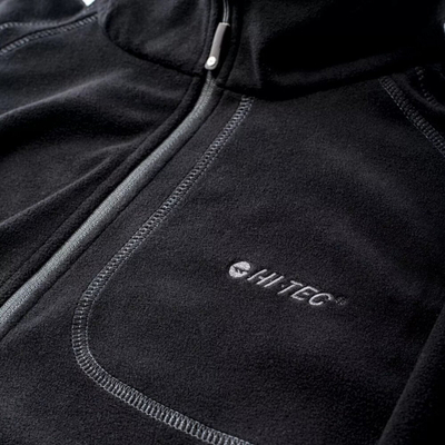 Bluzë fleece për burra Hi-Tec CAMOLIN, me zinxhir komplet, e zezë