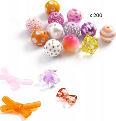 Set krijimi bizhuterish Djeco Golden Bubbles, mbi 200 rruaza, për fëmijë 4–8 vjeç, shumëngjyrësh