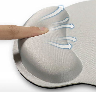 Mousepad Strado Home, ergonomik, me xhel dhe mbajtëse për kyçin e dorës, i zi