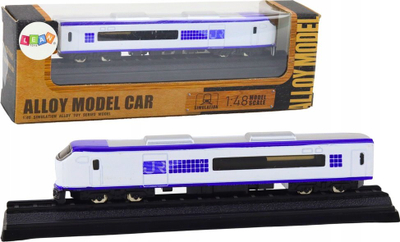 Lodër tren LEAN Toys Alloy Model, shkallë 1:48, metal, bardh e blu