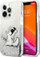 Kapak telefoni Karl Lagerfeld Liquid Glitter Choupette, për iPhone 13 Pro, silikon, argjendt transparent