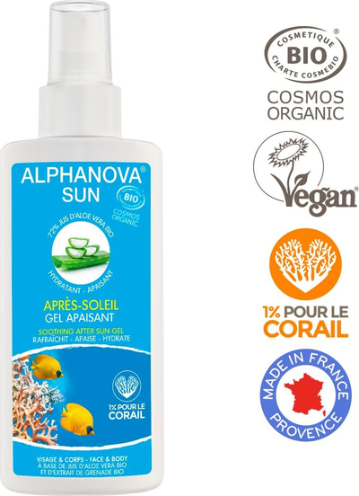 Sprej pas diellit Alphanova Sun After Sun, bio, 125ml