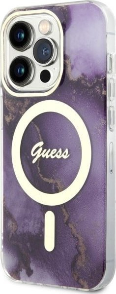 Guaskë për telefon Guess Golden Marble, MagSafe, për iPhone 14 Pro Max, lejla