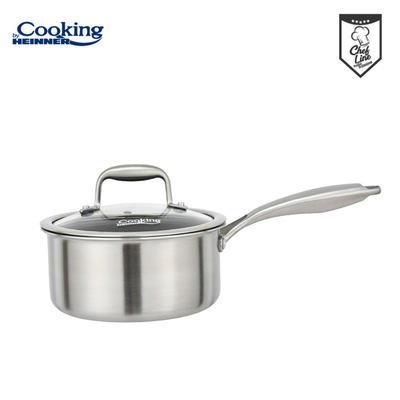 Tengere Heinner Titanium 2L, 18x9 cm, çelik inox me kapak xhami, ngjyrë argjendi