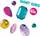 Set kreativ SES Creative 14027 Giant Gems Diamond Painting, 6 karta, gurë ngjitës, shumëngjyrësh