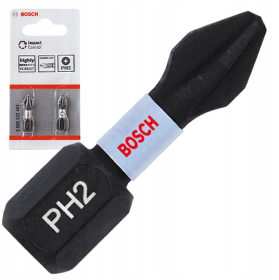 Set bit kaçavide Bosch Impact Control Torsion PH2, 25mm, set 2 copë