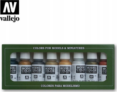 Set bojra akrilike metalike Vallejo Model Color Val70118, 8 copa, 17 ml