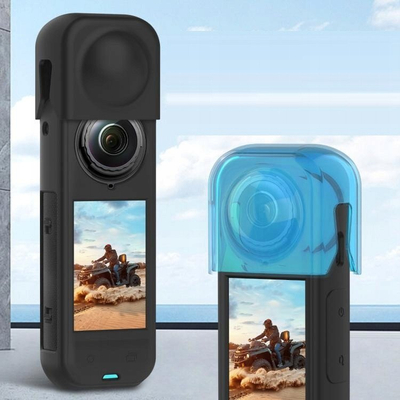 Kapak lente dhe kuti silikoni PULUZ, për Insta360 X5, transparente