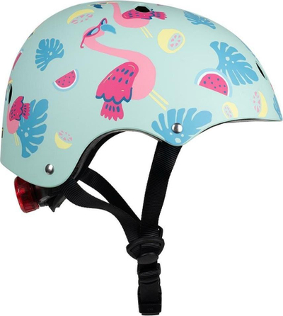 Helmetë biçiklete për kalamaj Hornit Lids Flamingo, me dritë LED, me vrima ajrimi, shumëngjyrëshe