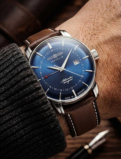 Orë dore Zeppelin Atlantic Quartz GMT 8442-3