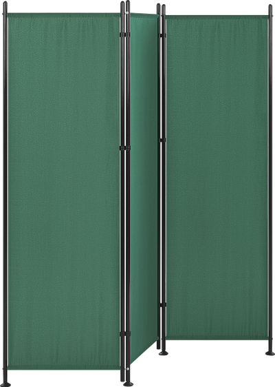 Ndarës dhome NARNI Green, 3 panele, metal me tekstil, jeshil