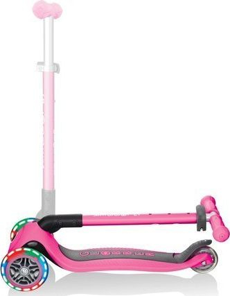 Trotinet Globber Primo Foldable, 3 rrota, me drita LED, rozë e errët