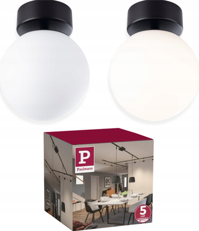 Plafonierë Paulmann Gove LED, IP44, e zezë
