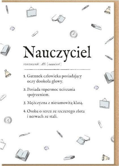 Kartolinë urimi Nadwyraz Teacher Occasion Card, letër 250g, me zarf kraft