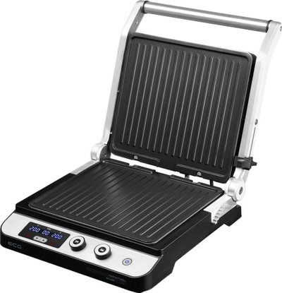 Grill kontaktual ECG KG 1000 Gourmet, pllakë e ndërroshme, kontroll digjital, inox