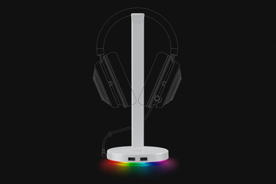 Mbajtëse për kufje Razer, RGB, metali, e bardhë